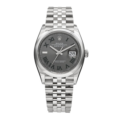 Rolex Stainless Steel 36mm Oyster Perpetual Datejust Watch Slate 126200