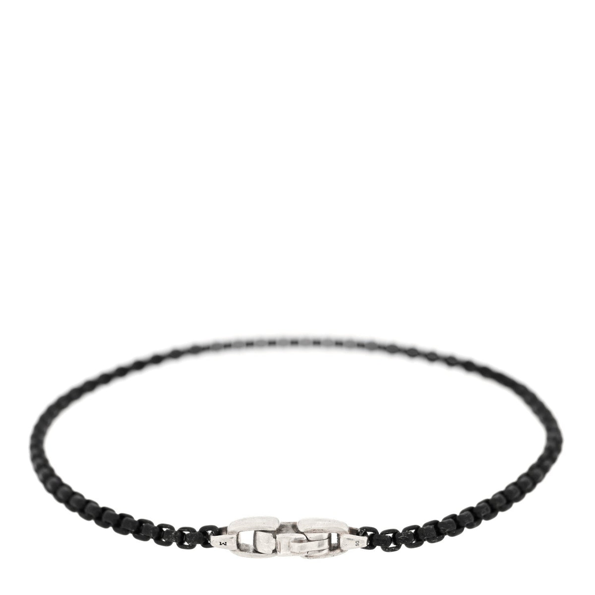 David Yurman Sterling Silver Darkened Stainless Steel 2.7mm Box Chain Bracelet