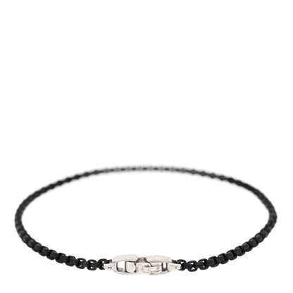 David Yurman Sterling Silver Darkened Stainless Steel 2.7mm Box Chain Bracelet