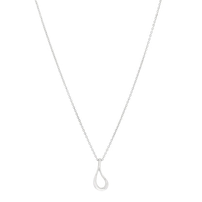 Tiffany Sterling Silver Elsa Peretti Open Tear Drop Pendant Necklace