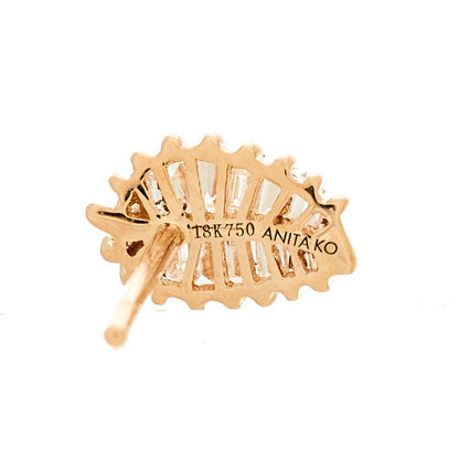 Anita Ko 18K Rose Gold Diamond Small Palm Leaf Earrings