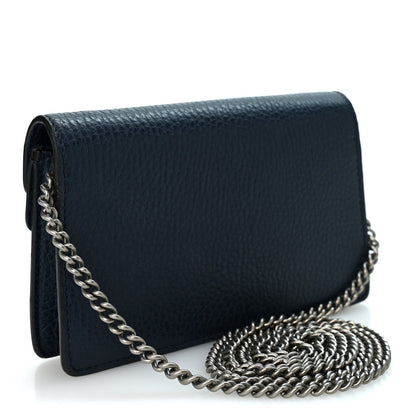 Gucci Dollar Calfskin Crystal Super Mini Dionysus Shoulder Bag Blue Agata