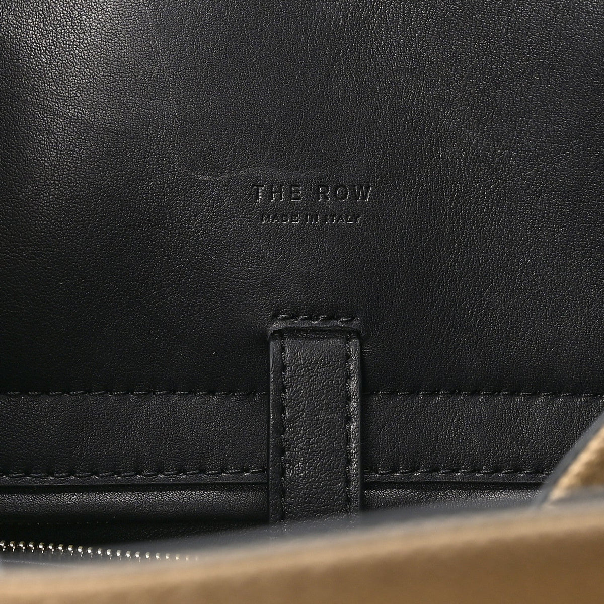 The Row Canvas Calfskin Margaux Belt 15 Fango Black