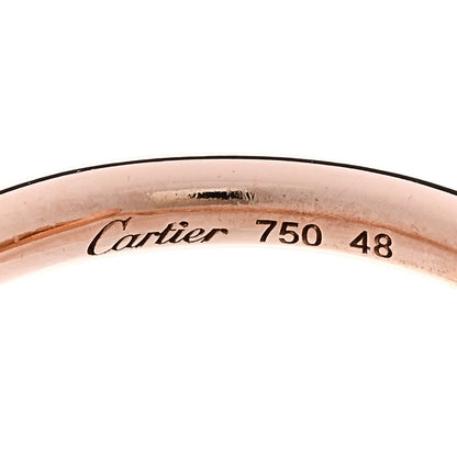 Cartier 18K Pink Gold Diamond Entrelaces Ring 48 4.5