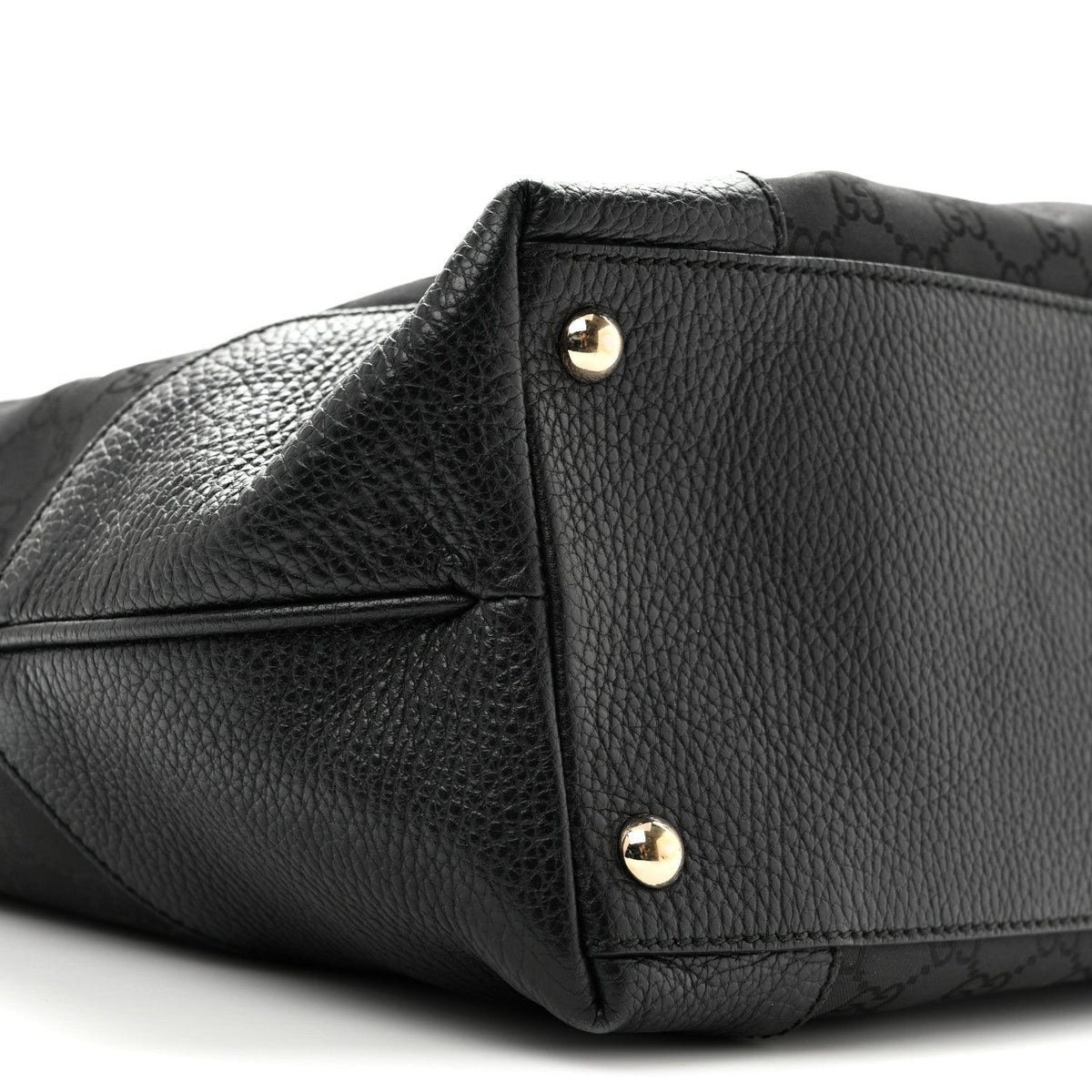 Gucci Monogram Canvas Leather Tote Black