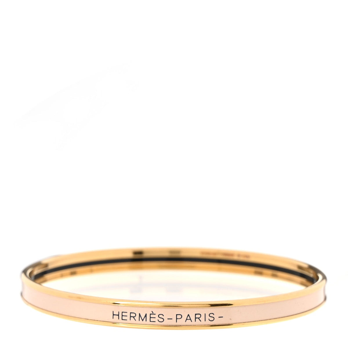 Hermes Enamel Printed Extra Narrow Uni Bracelet 70 Creme