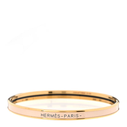 Hermes Enamel Printed Extra Narrow Uni Bracelet 70 Creme
