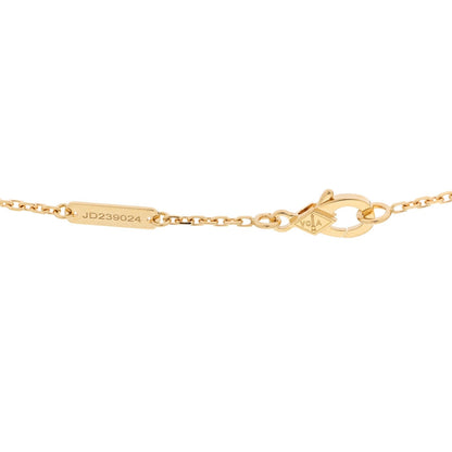 Van Cleef & Arpels 18K Yellow Gold Guilloche Vintage Alhambra Pendant Necklace 45.1cm