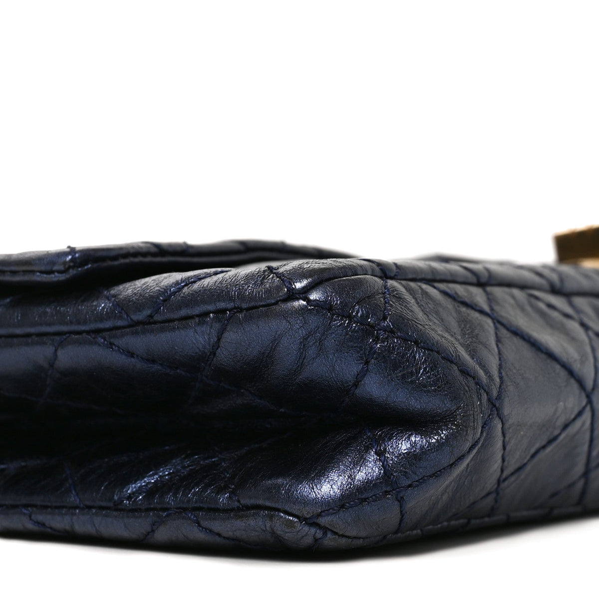 Chanel Metallic Calfskin 2.55 Reissue East West Clutch Blue