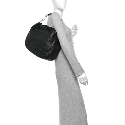 Christian Dior Lambskin Cannage Large Dior Soft Hobo Bag Black