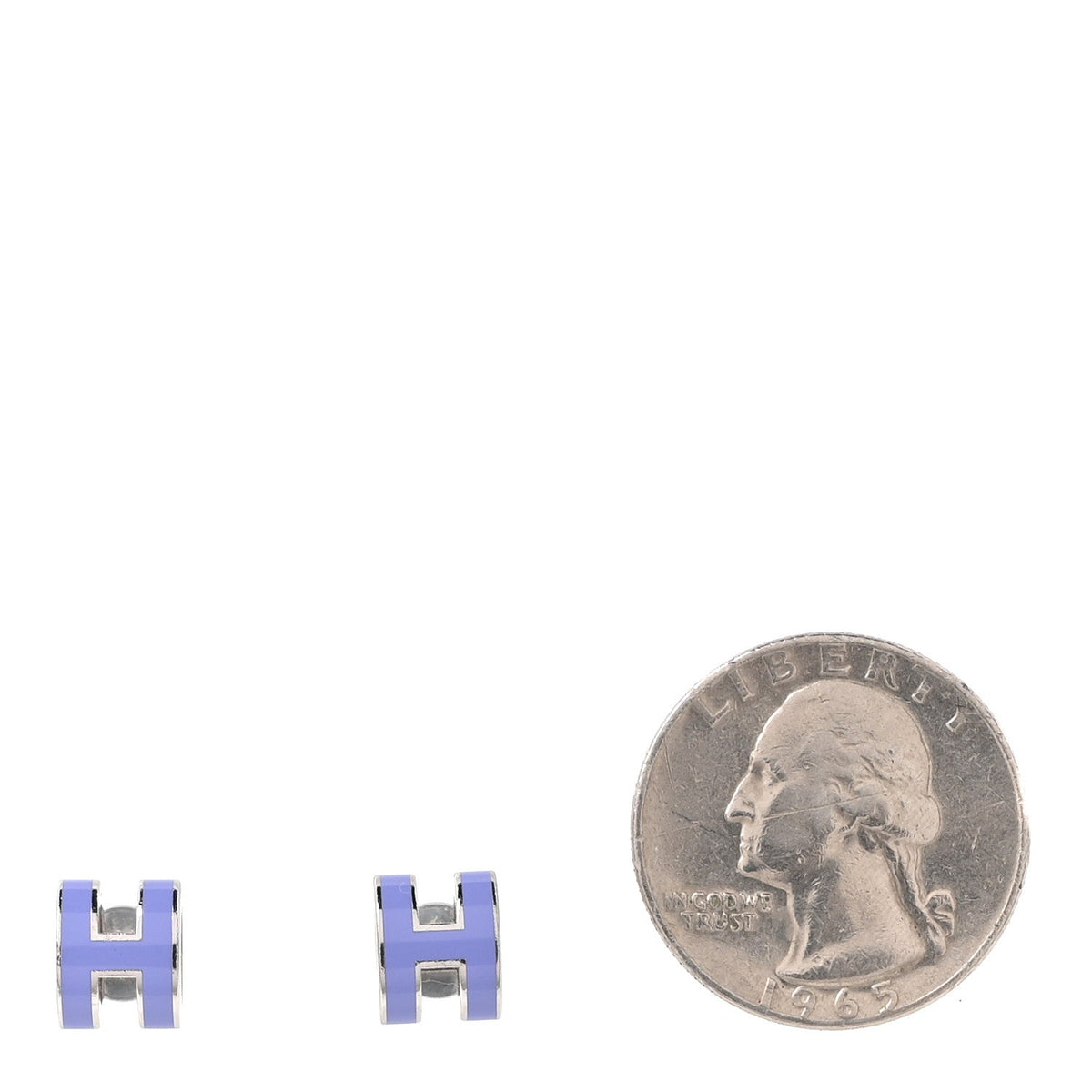 Hermès Palladium Lacquered Mini Pop H Earrings Lilac