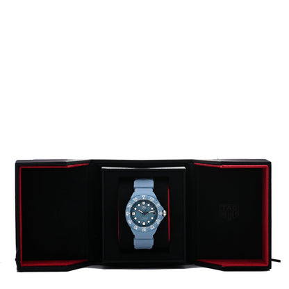 Tag Heuer Polylight Stainless Steel Rubber 38mm Formula 1 Solargraph Quartz Watch Light Blue WBY1163