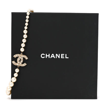 Chanel Pearl CC 100th Anniversary Necklace Light Gold