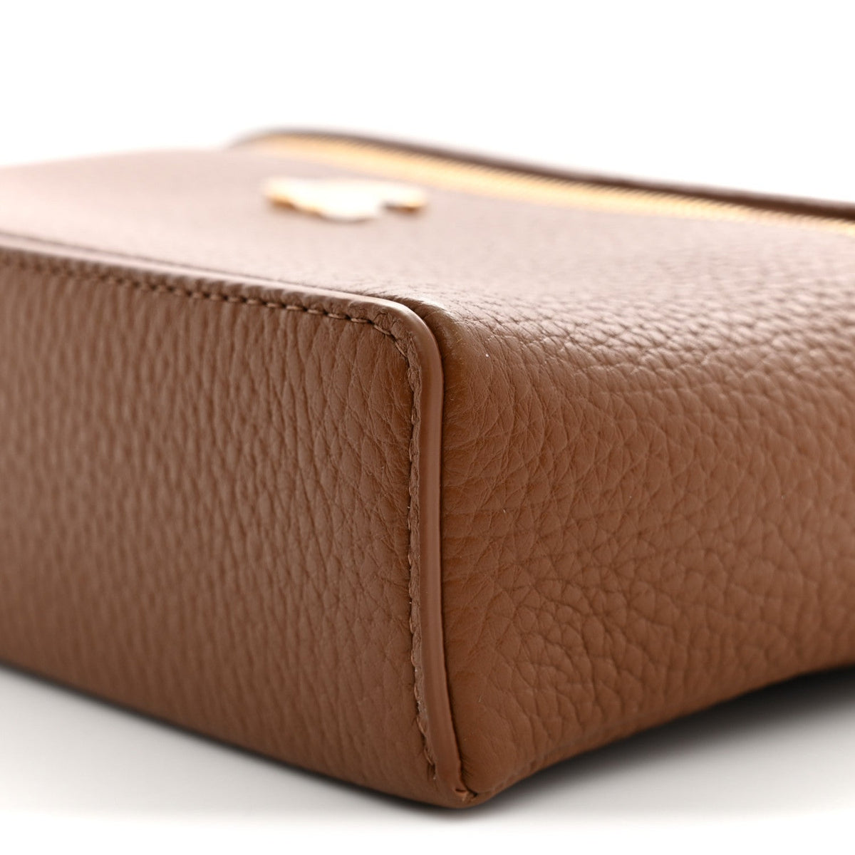 Chanel Grained Calfskin Small Supple Trapeze Vanity With Chain Camel