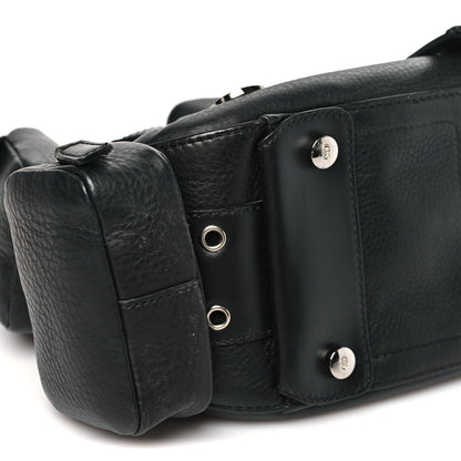 Christian Dior Leather Street Chic Columbus Ave Shoulder Bag Black