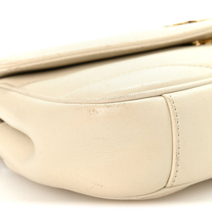 Saint Laurent Lambskin Chevron Quilted Mini LouLou Crema Soft