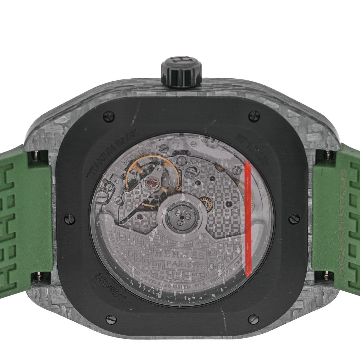 Hermes Glass Fiber Ceramic Rubber 39mm H08 Automatic Watch Vert 1928498