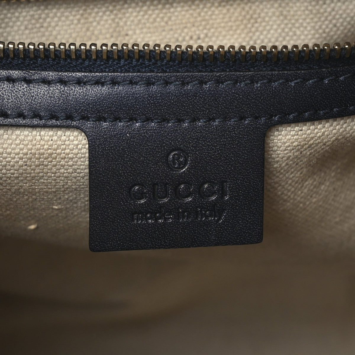 Gucci Monogram Selleria Calfskin Vintage Web Medium Boston Beige Blue