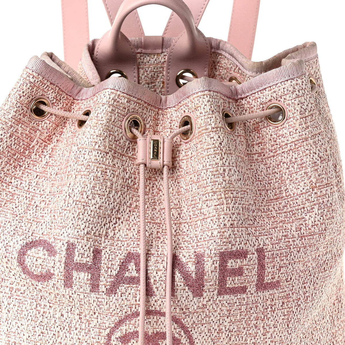 Chanel Canvas Large Deauville Backpack Pink