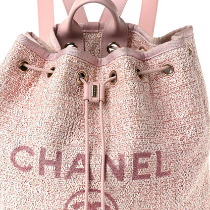 Chanel Canvas Large Deauville Backpack Pink