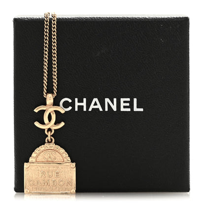 Chanel Metal CC Rue Cambon Necklace Gold
