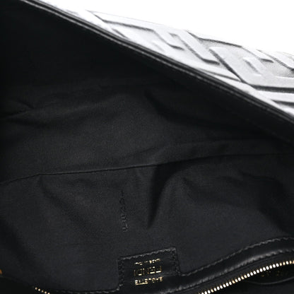 Fendi Nappa FF 1974 Embossed Baguette Black