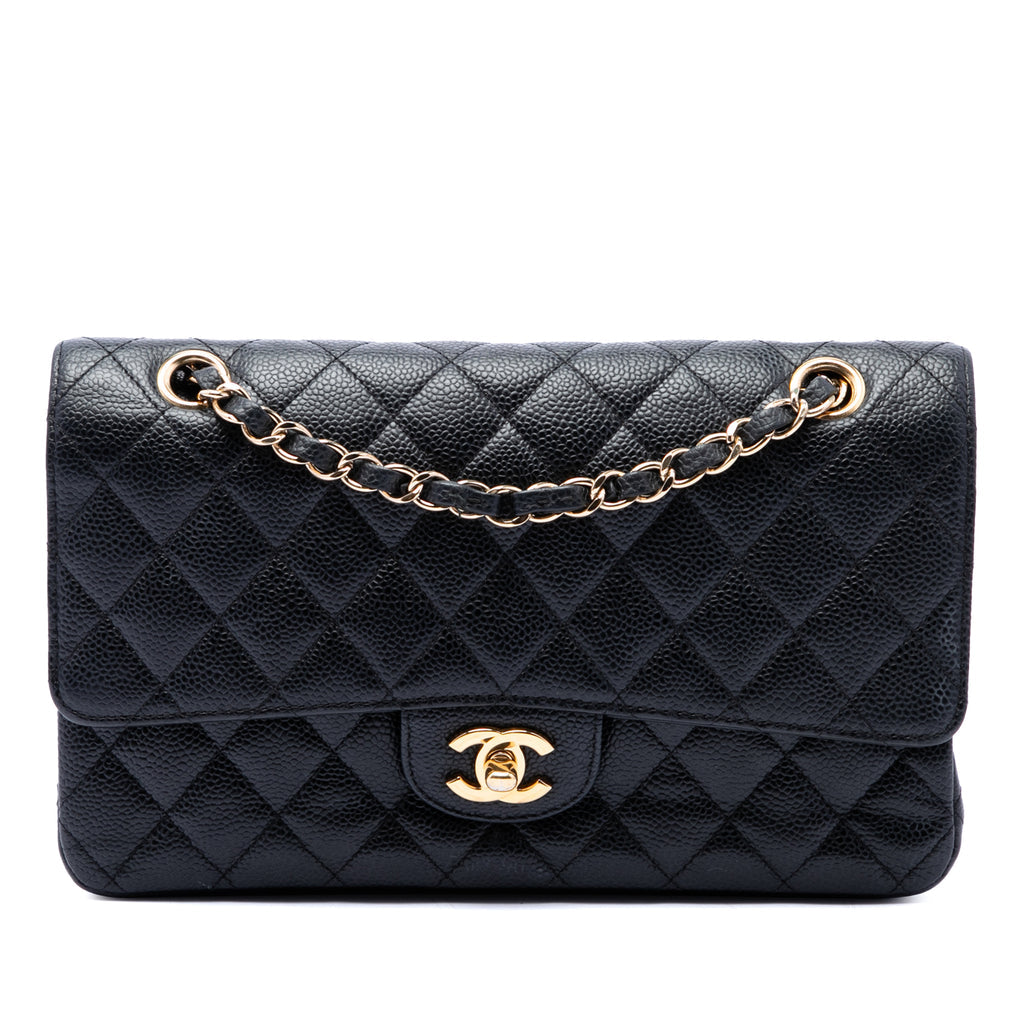 Classic Double Flap Bag Quilted Caviar Medium