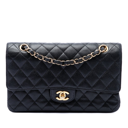 Classic Double Flap Bag Quilted Caviar Medium