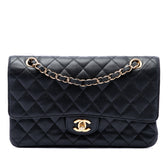 Classic Double Flap Bag Quilted Caviar Medium