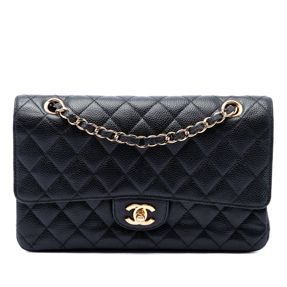 Classic Double Flap Bag Quilted Caviar Medium