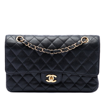 Classic Double Flap Bag Quilted Caviar Medium