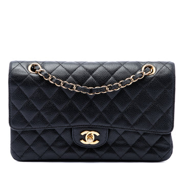 Classic Double Flap Bag Quilted Caviar Medium