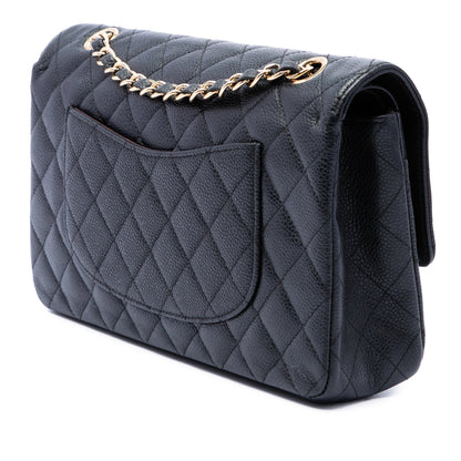 Classic Double Flap Bag Quilted Caviar Medium