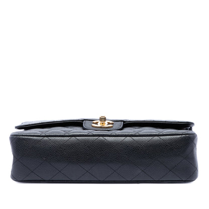Classic Double Flap Bag Quilted Caviar Medium