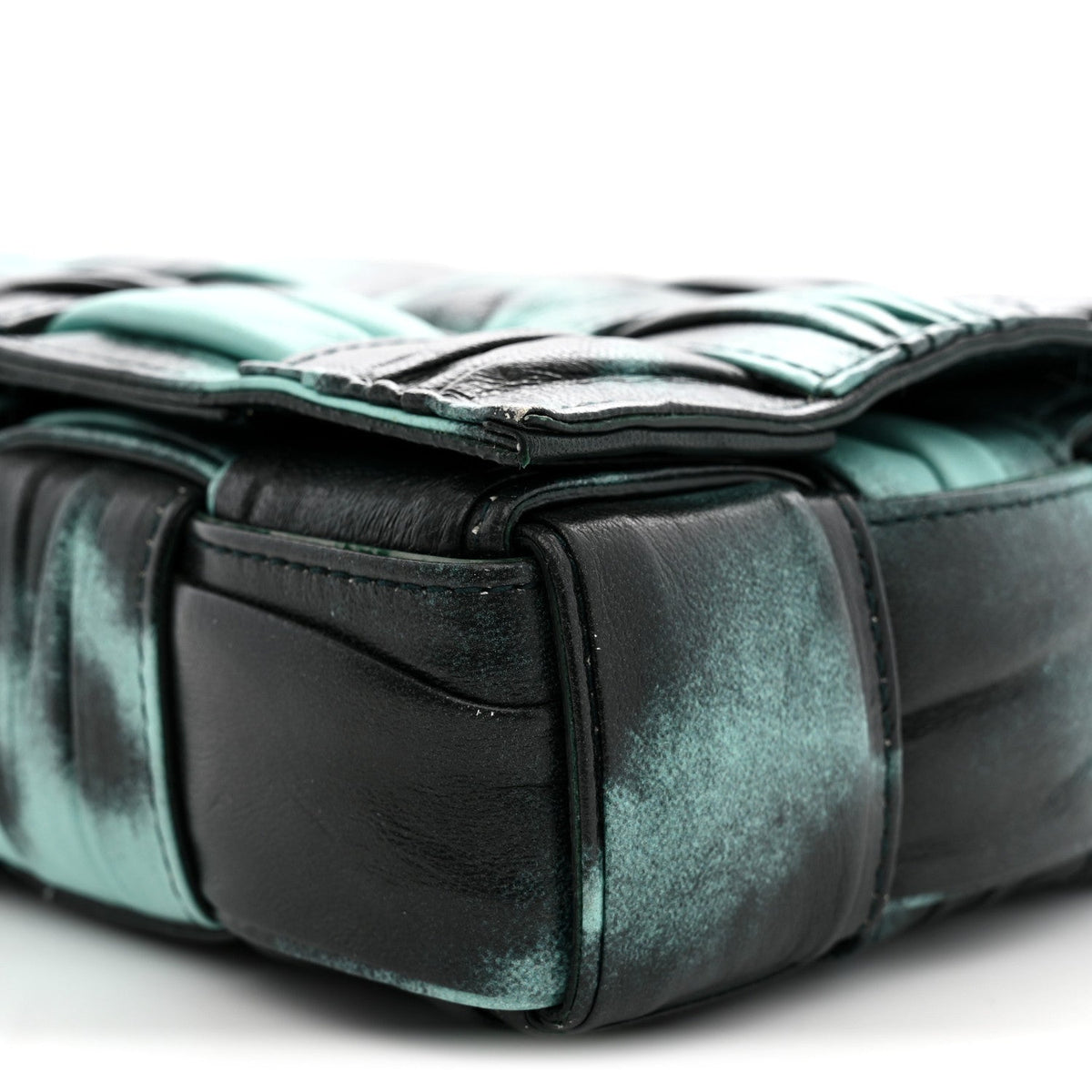 Bottega Veneta Nappa Maxi Intrecciato Padded Cassette Bag Celadon Inkwell 1983362