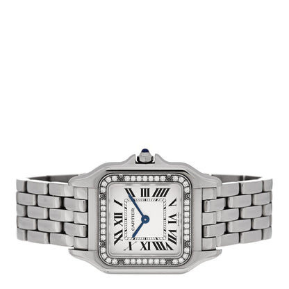 Cartier Stainless Steel Diamond 27mm Panthere Quartz Watch White