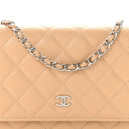 Chanel Caviar Quilted Wallet on Chain WOC Beige 1915112