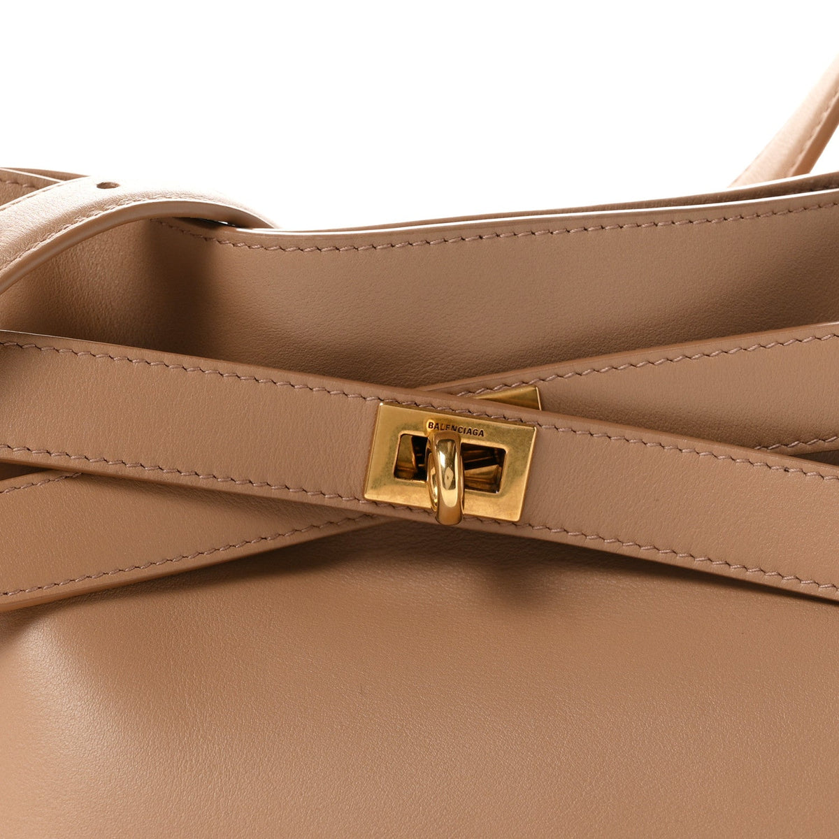 Balenciaga Smooth Calfskin Small Bel Air Hobo Bag Latte