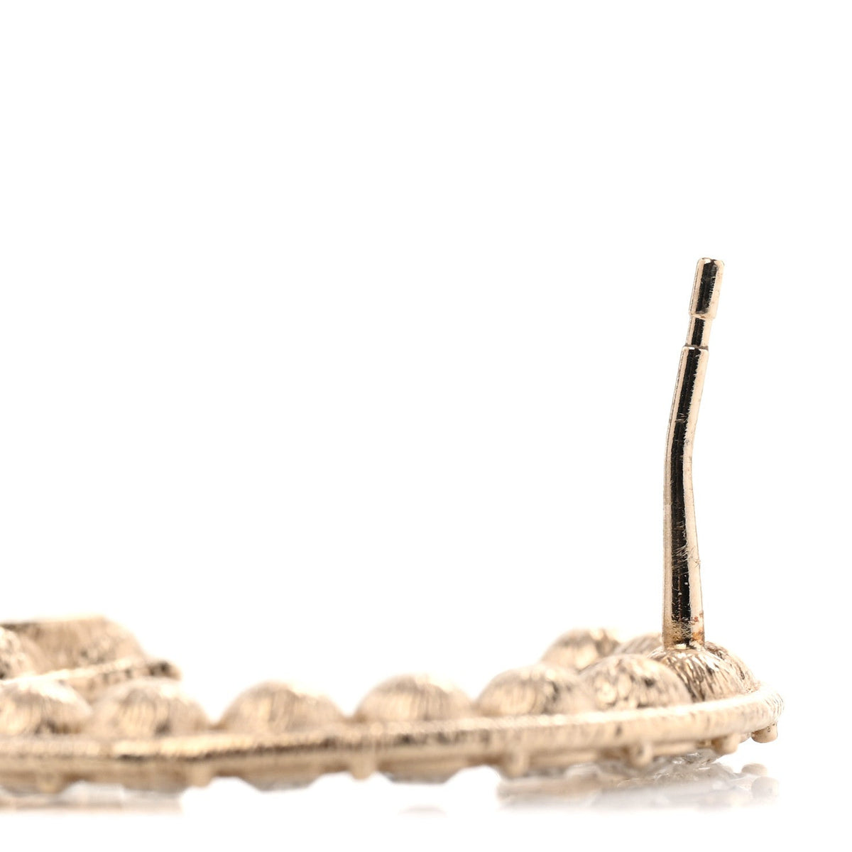 Chanel Crystal Cha-Nel Logo Drop Earrings Gold