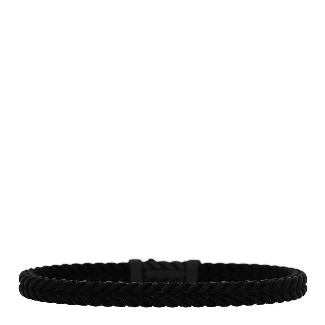 David Yurman Titanium Rubber 6mm Chevron Bracelet Black