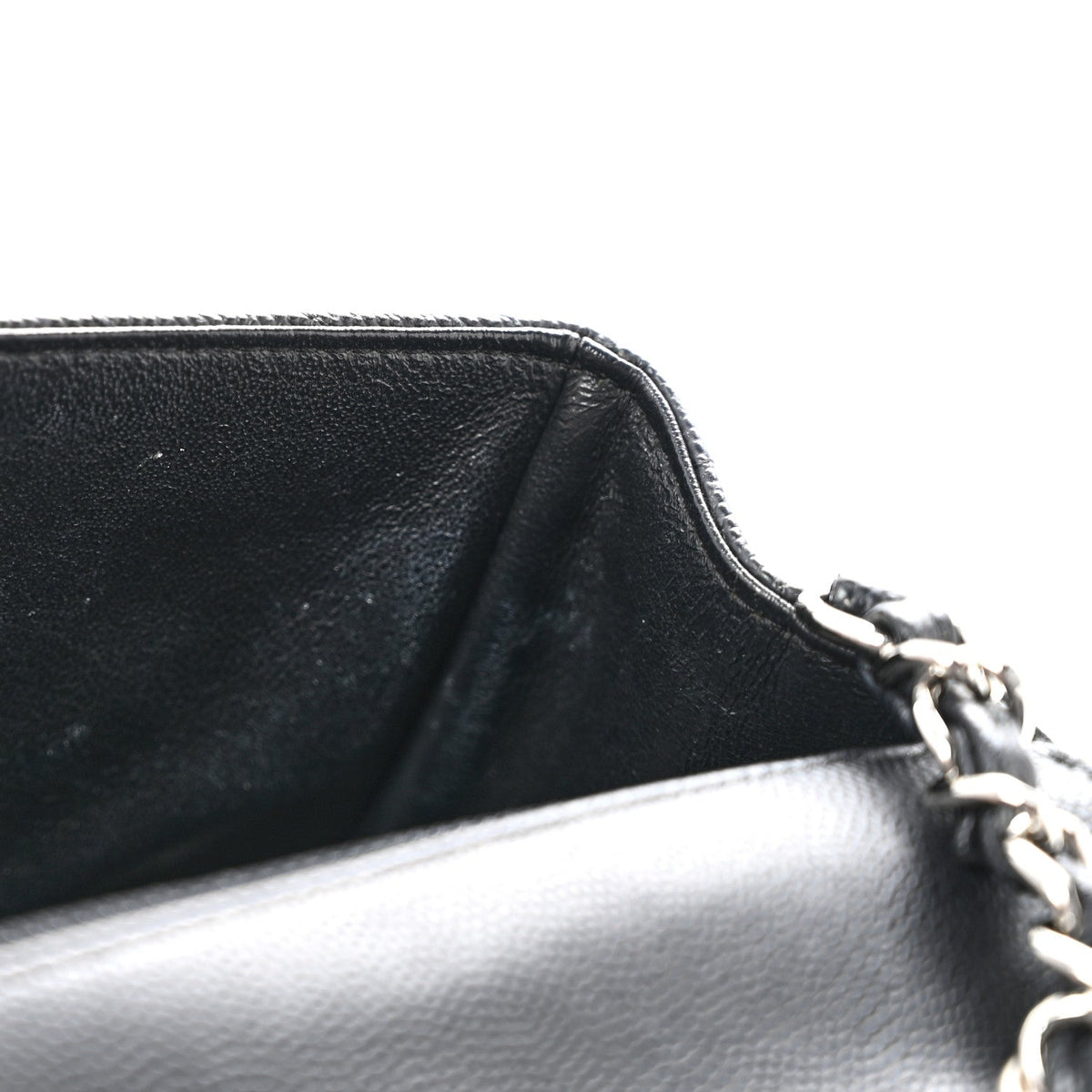 Chanel Caviar Chevron Quilted Mini Rectangular Flap Black