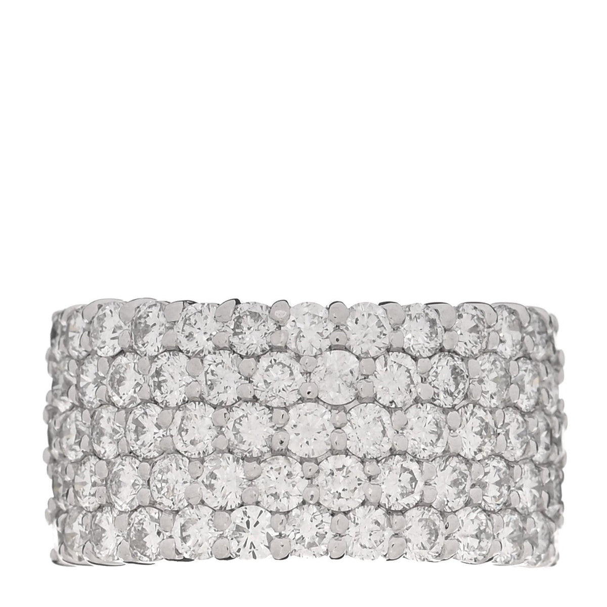 Parker & West Platinum Diamond 3.02ctw Five Row Half Eternity Band Ring 54 6.75