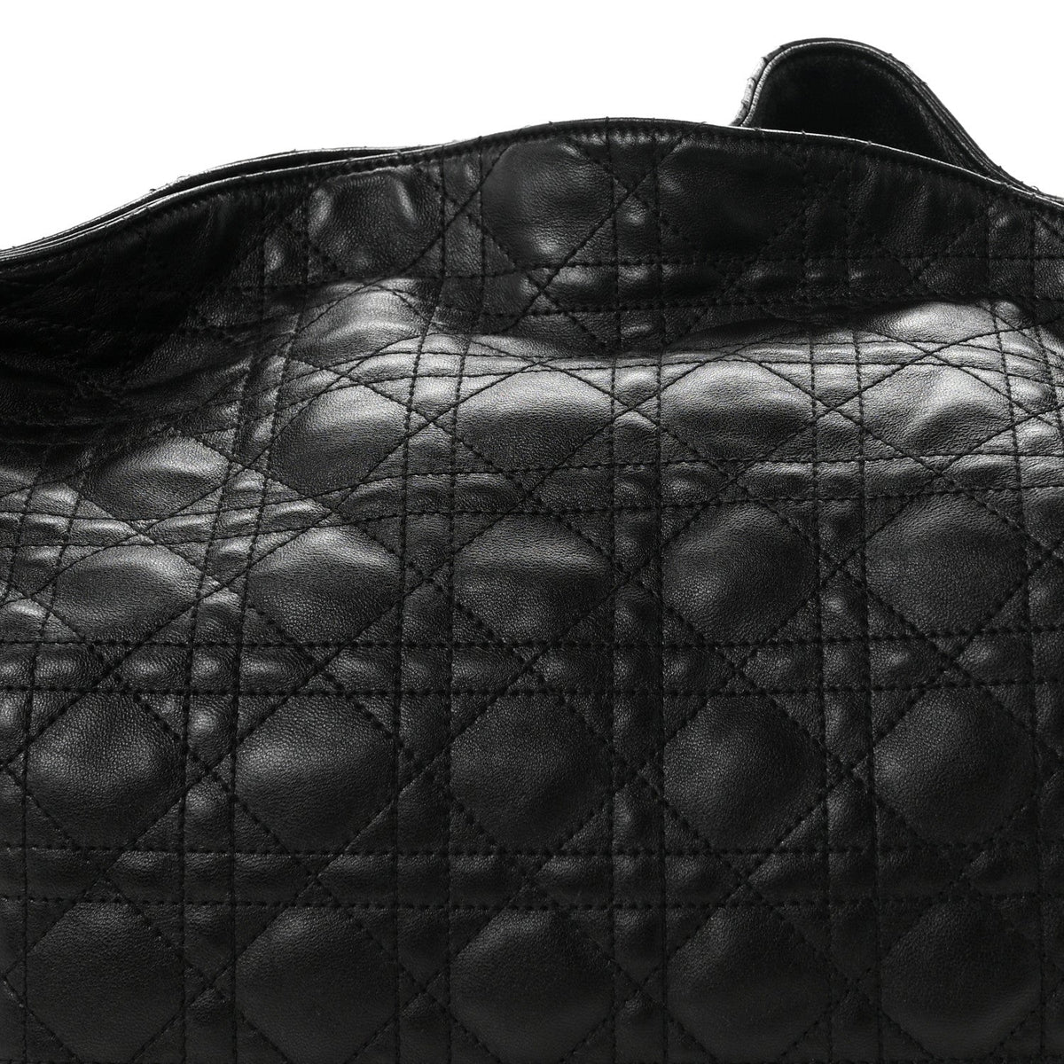 Christian Dior Lambskin Cannage Large Dior Soft Hobo Black