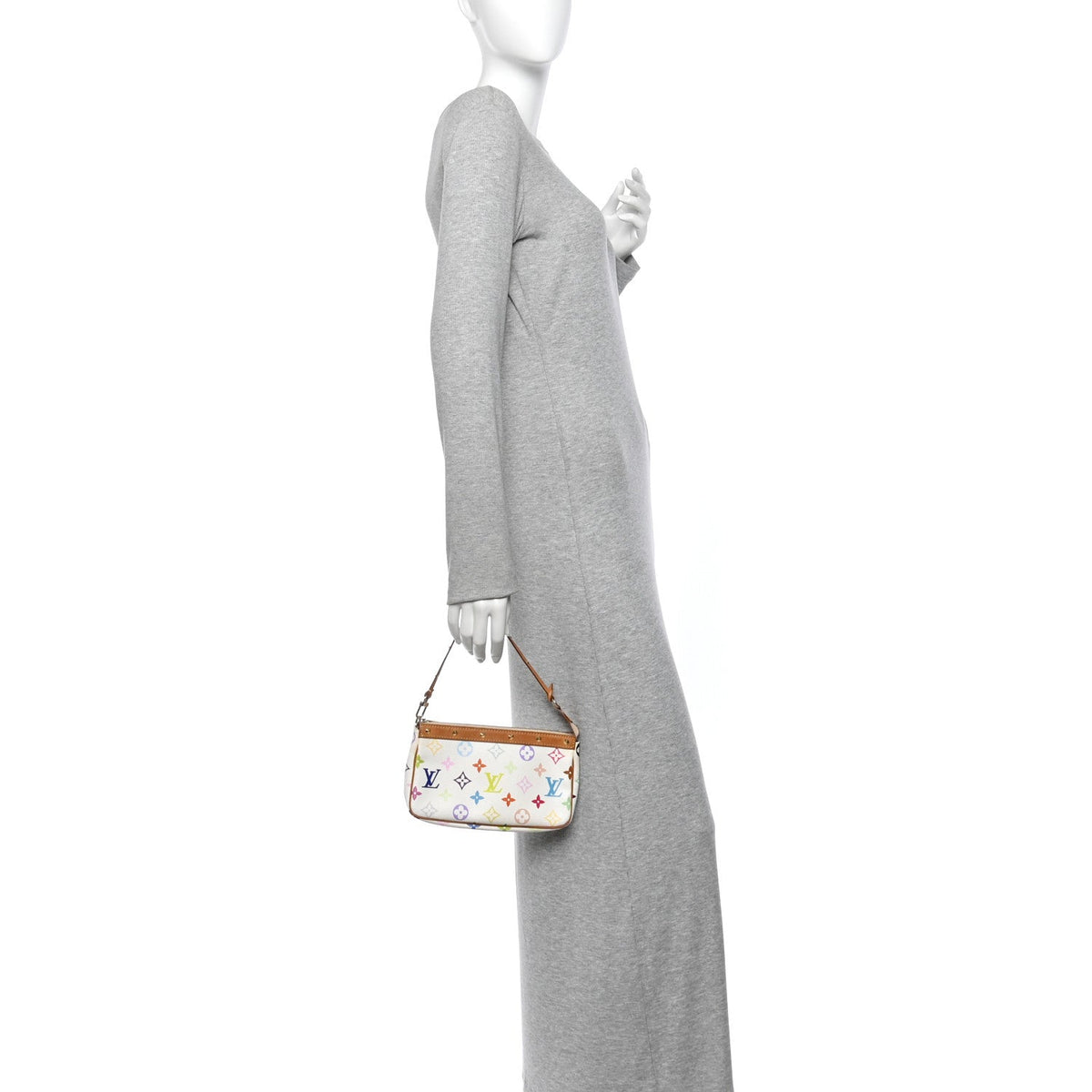 Louis Vuitton Monogram Multicolor Pochette Accessories White 1986710