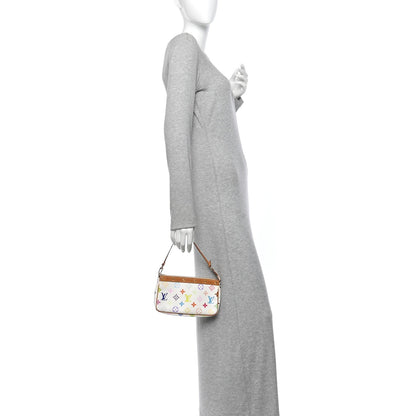 Louis Vuitton Monogram Multicolor Pochette Accessories White 1986710