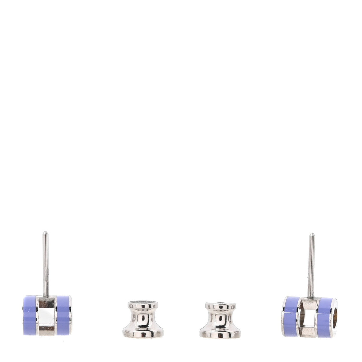 Hermès Palladium Lacquered Mini Pop H Earrings Lilac
