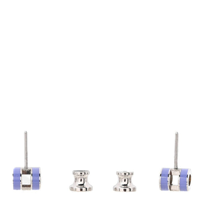 Hermès Palladium Lacquered Mini Pop H Earrings Lilac