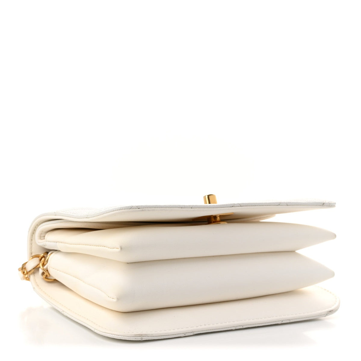 Chanel Caviar Quilted Mini Top Handle Flap White