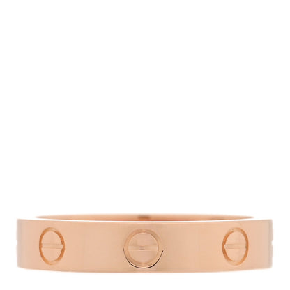 Cartier 18K Pink Gold Diamond 4mm LOVE Wedding Band Ring 54 6.75