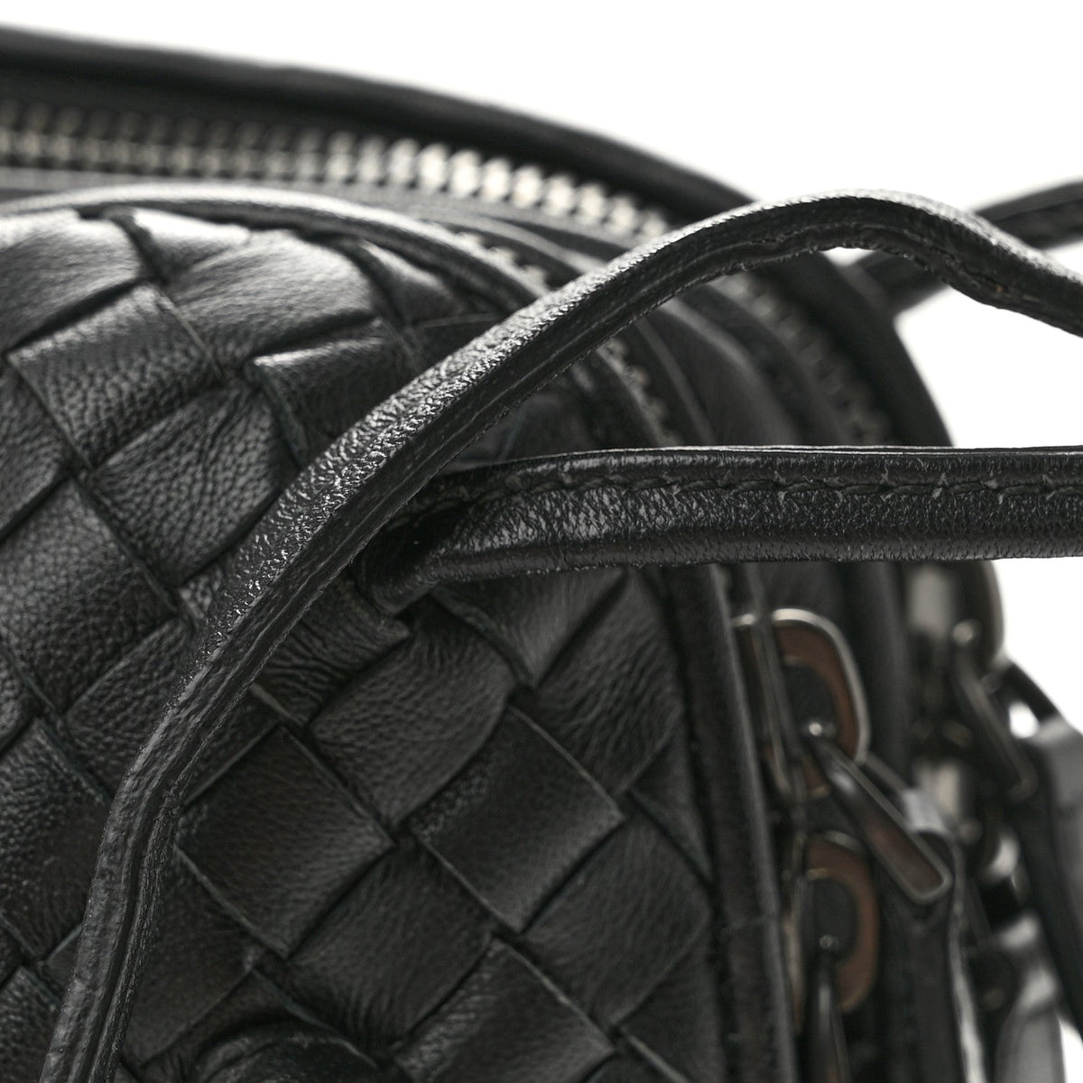 Bottega Veneta Nappa Intrecciato Nodini Crossbody Bag Black